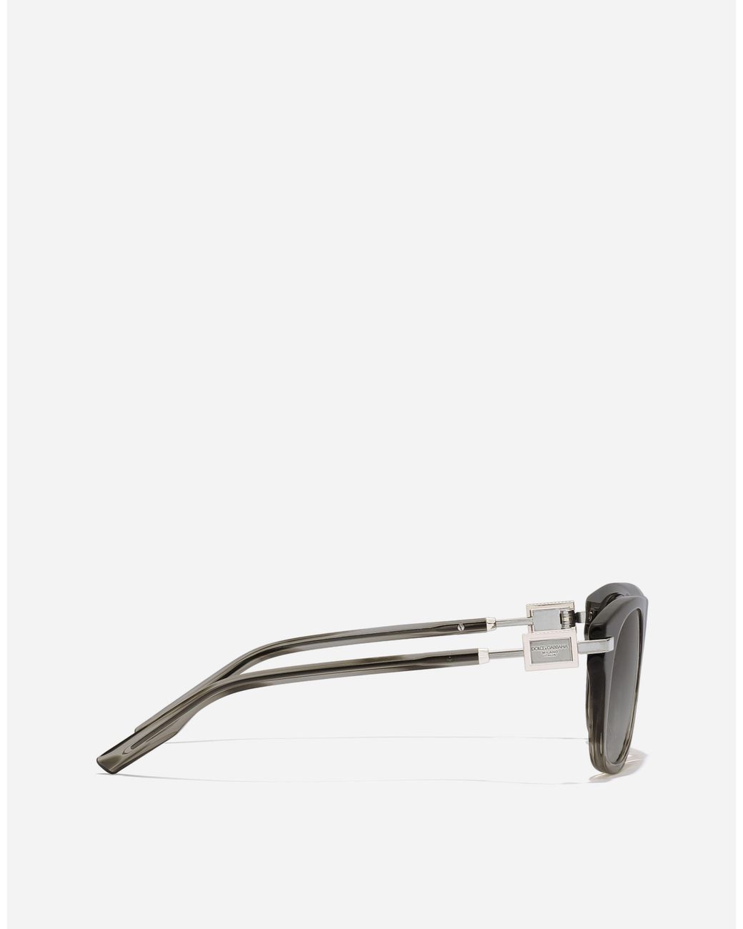 Dolce & Gabbana Gray Metal Plaque Sunglasses