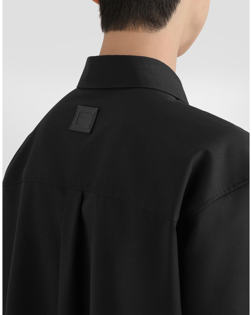 Dolce & Gabbana Black Wool Blend Canvas Shirt for men