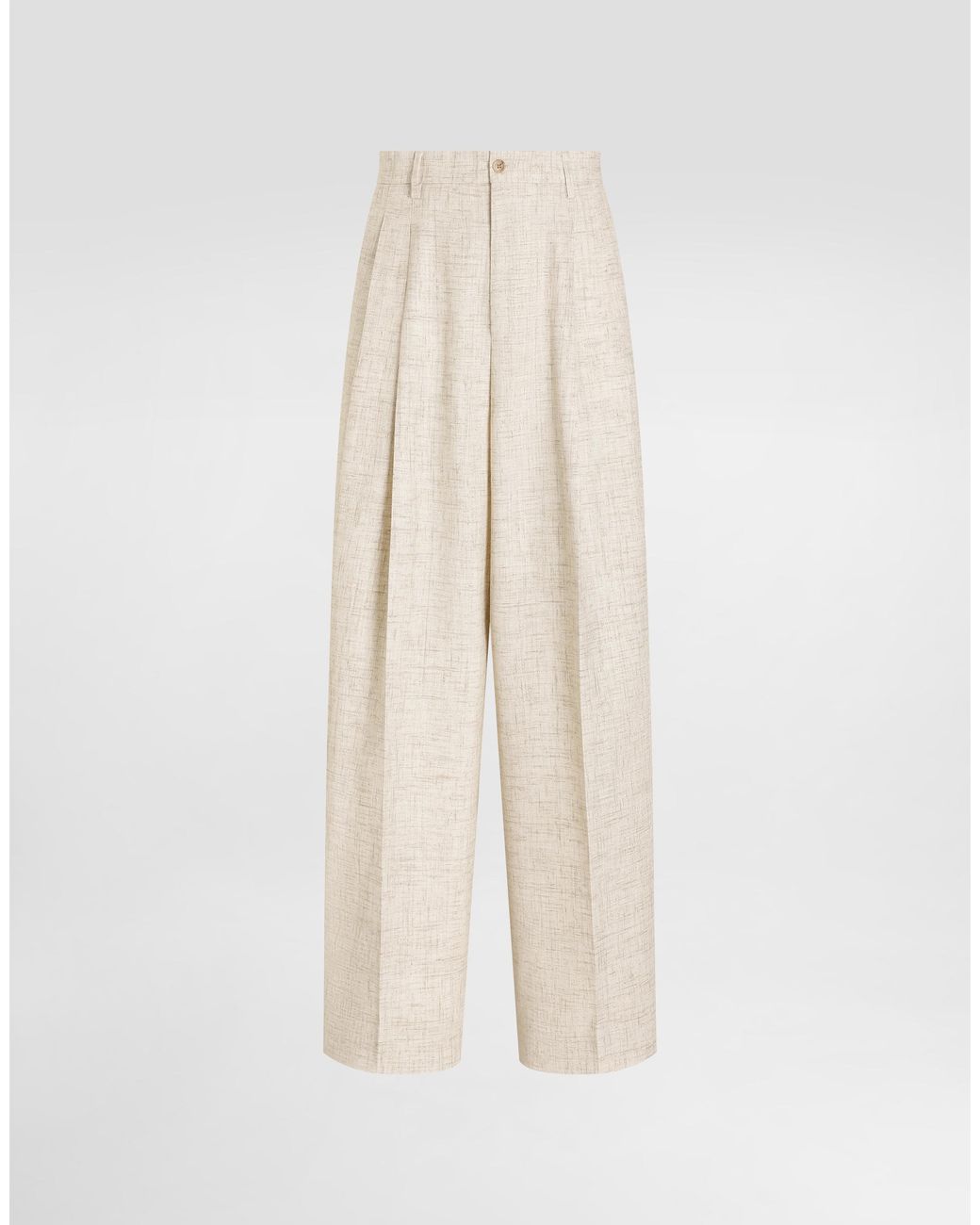 Dolce & Gabbana Natural Tweed-Effect Linen And Viscose Trousers for men