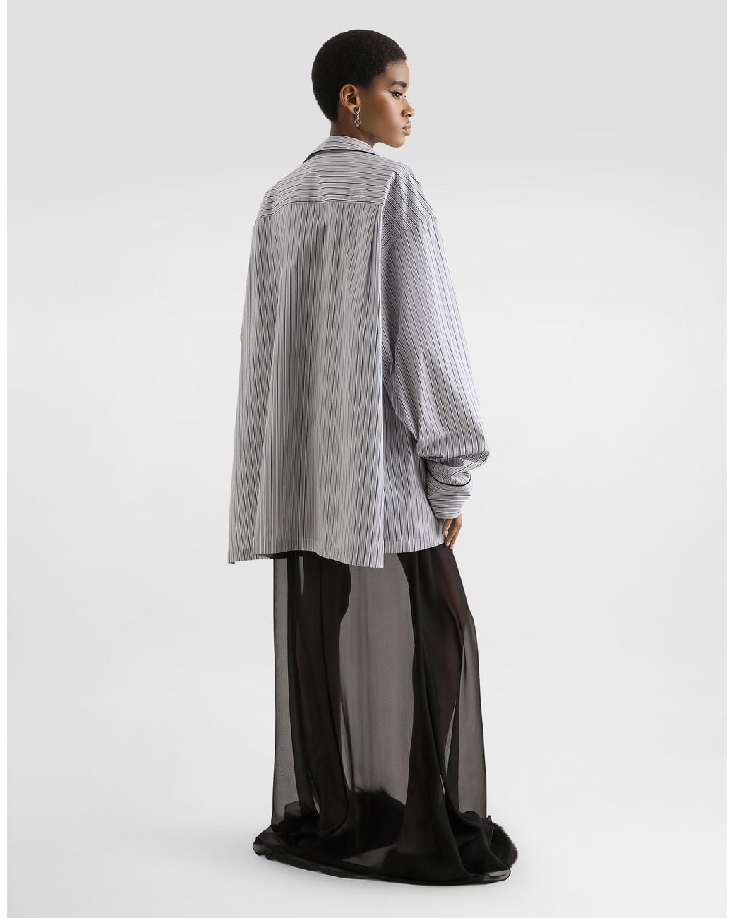Dolce & Gabbana Black Long Chiffon Dress