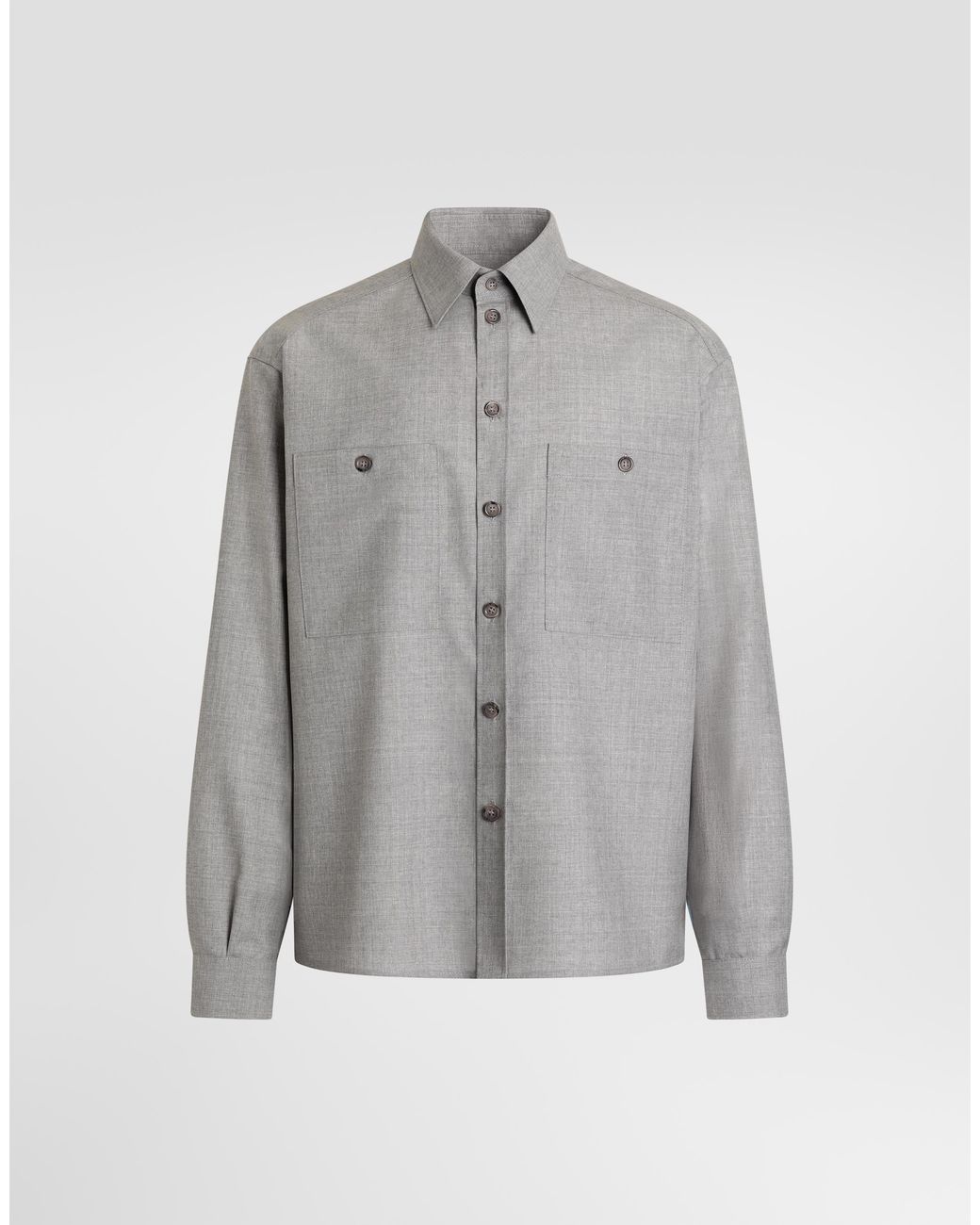 Dolce & Gabbana Gray Wool Shirt for men