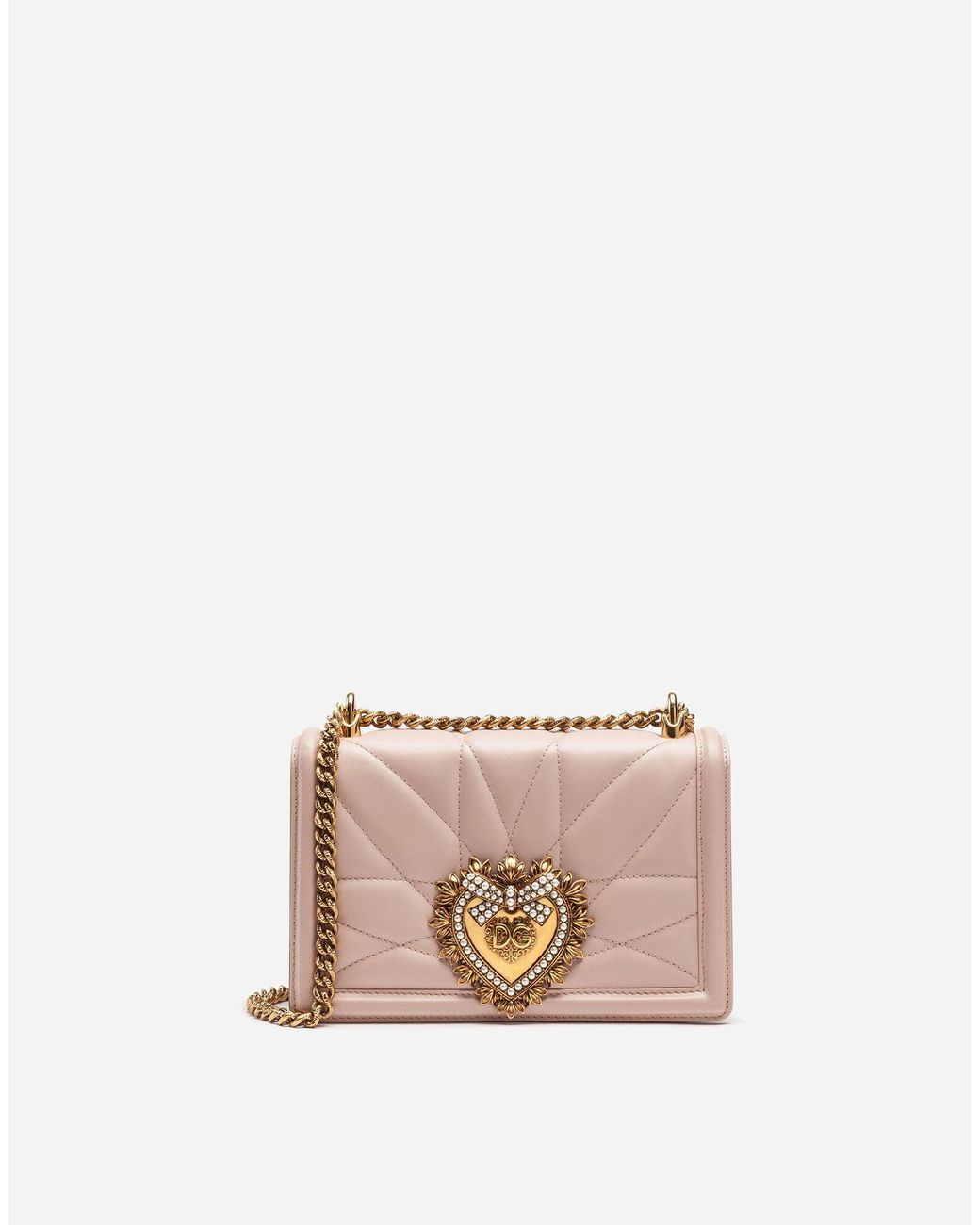 Dolce & Gabbana Leather Medium Devotion Bag in Pale Pink (Pink) - Lyst