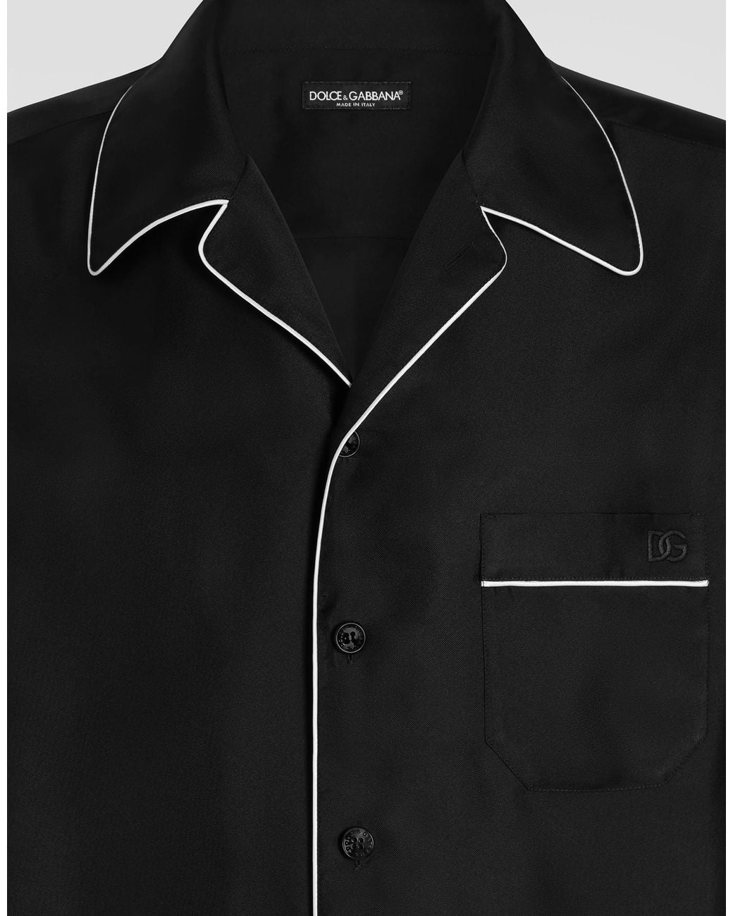 Dolce & Gabbana Hawaii-Hemd Aus Seidentwill in Black für Herren