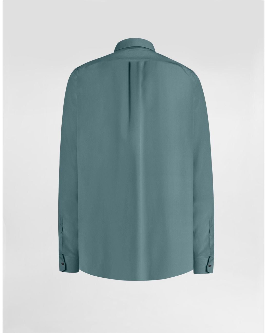 Dolce & Gabbana Blue Silk Crêpe De Chine Shirt for men
