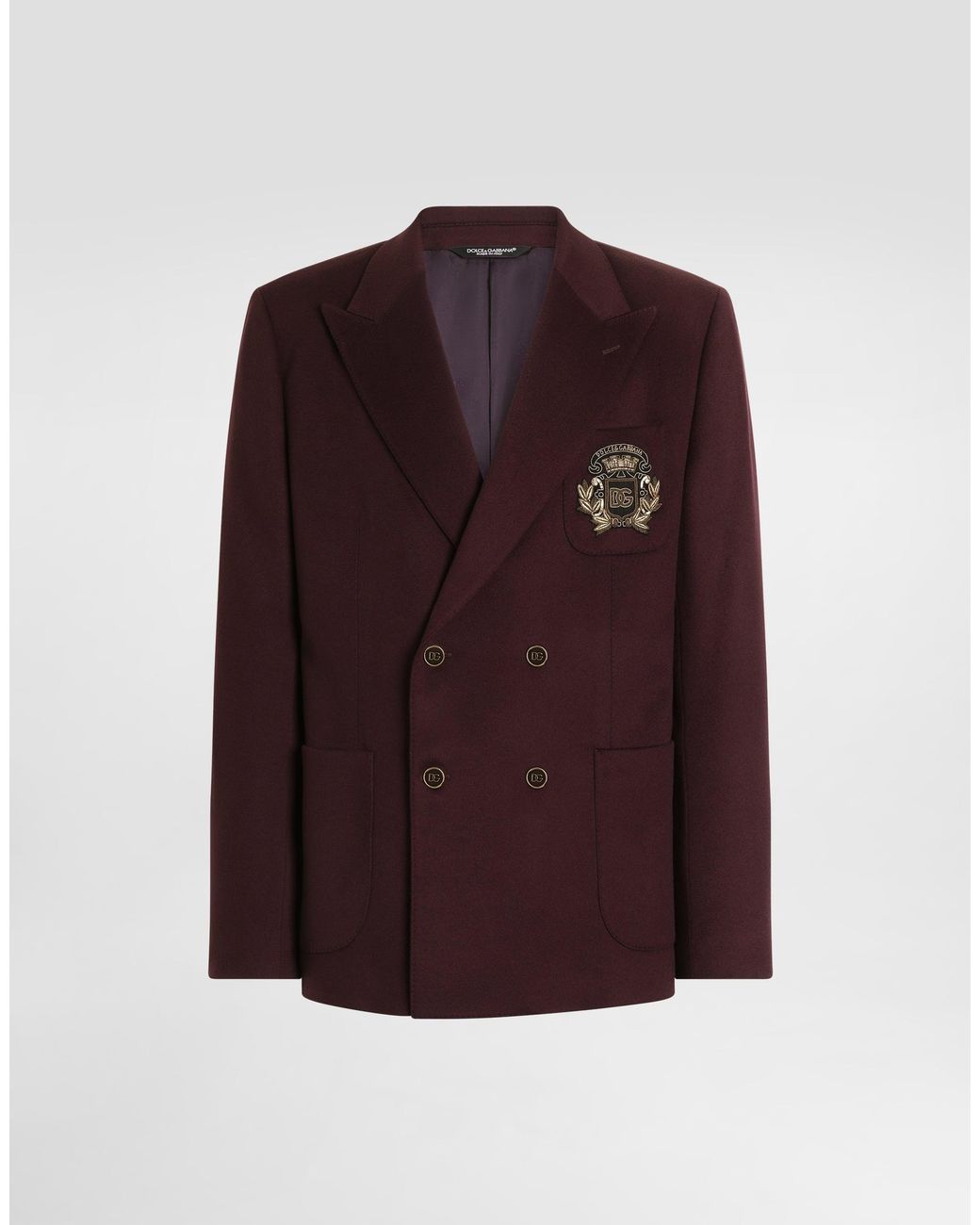 Dolce & Gabbana Purple Portofino Double-Breasted Cashmere Jacket for men