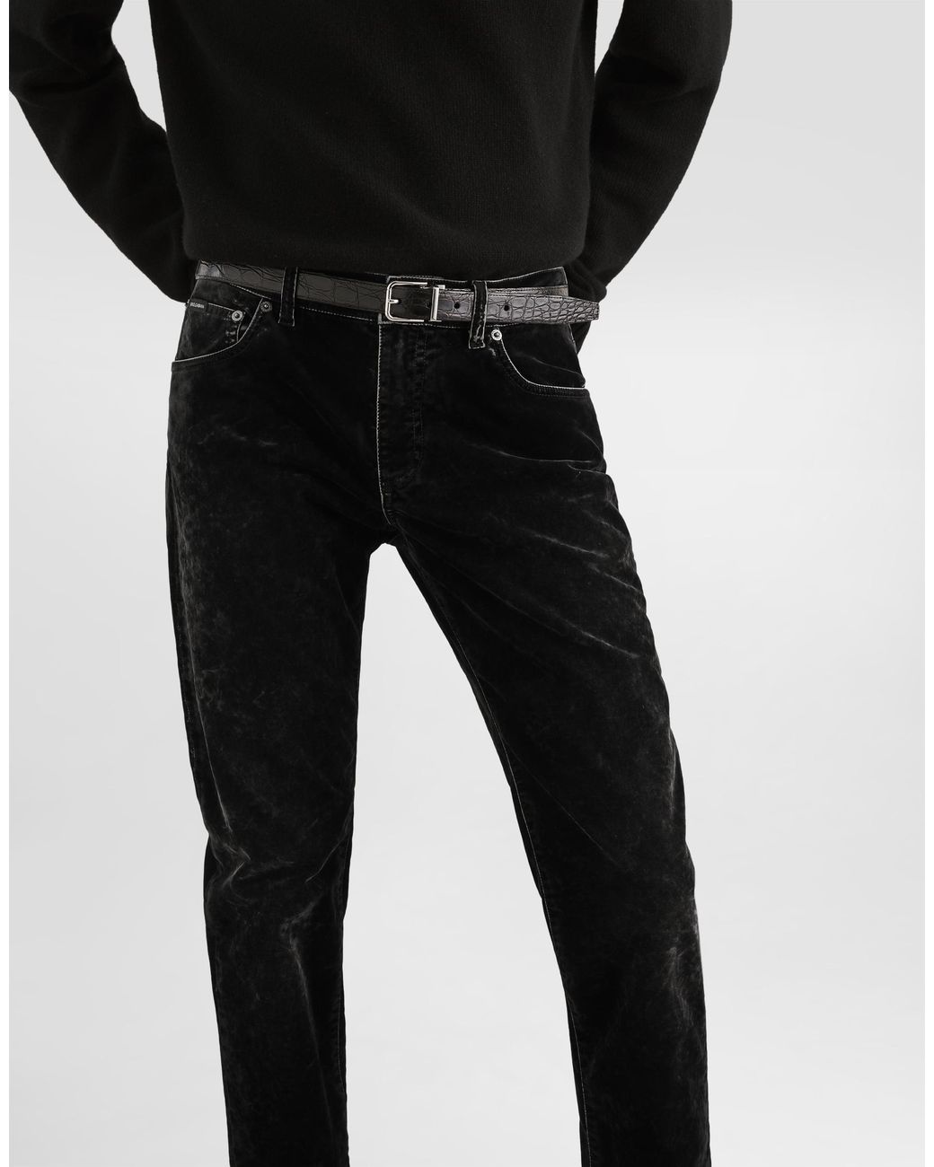 Dolce & Gabbana Black Denim Trousers for men