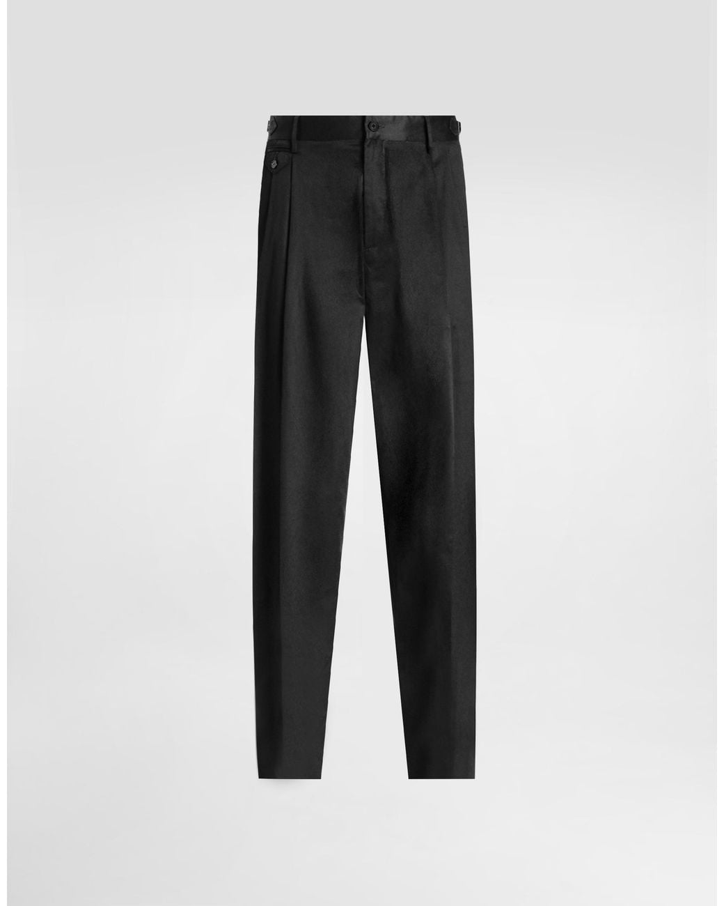 Dolce & Gabbana Black Cotton Gabardine Trousers for men