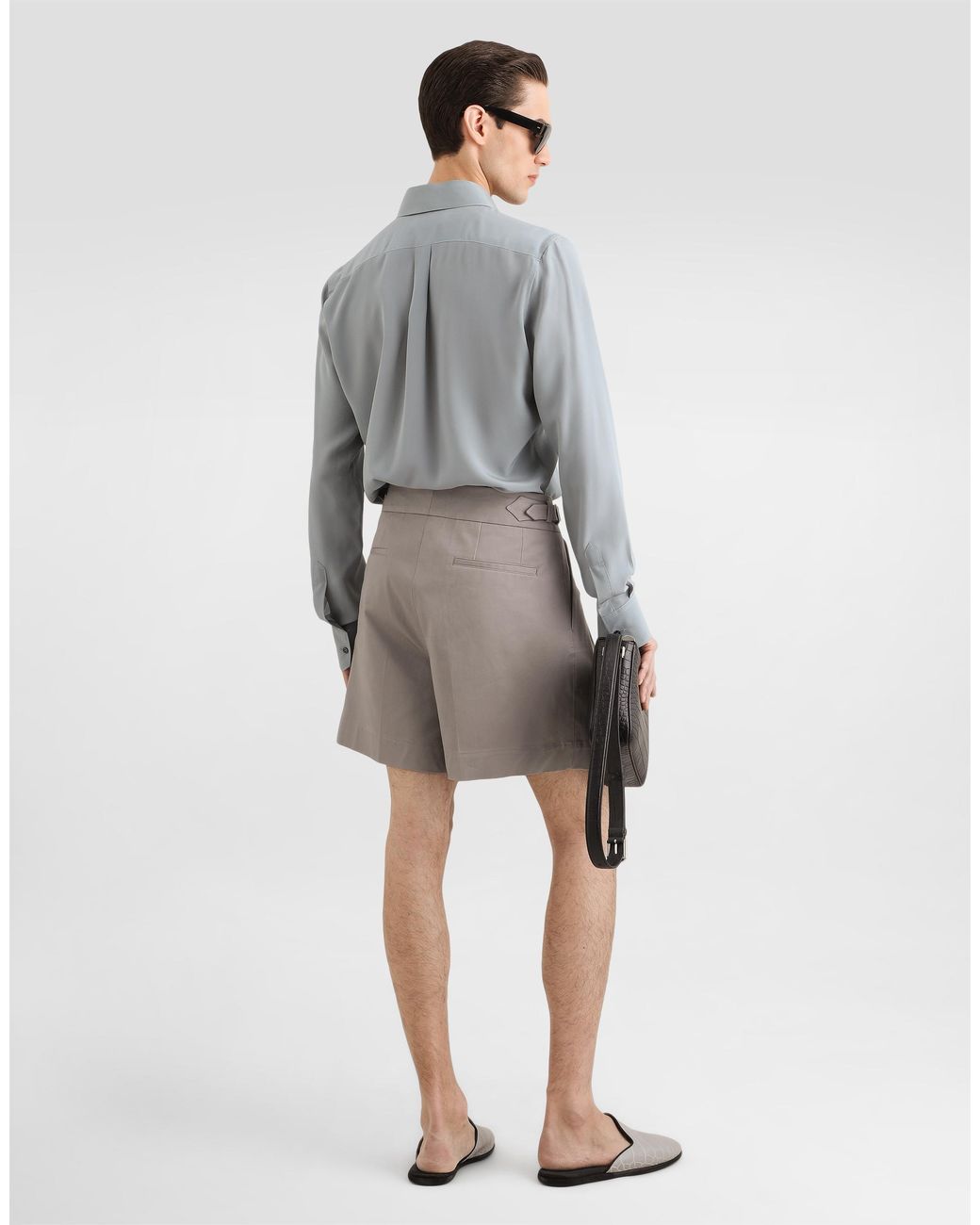 Dolce & Gabbana Gray Crêpe De Chine Shirt for men