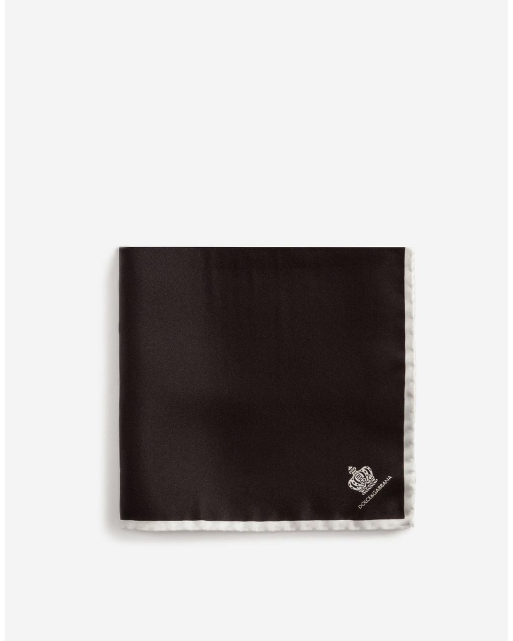 Dolce & Gabbana Black Silk Pocket Square for men