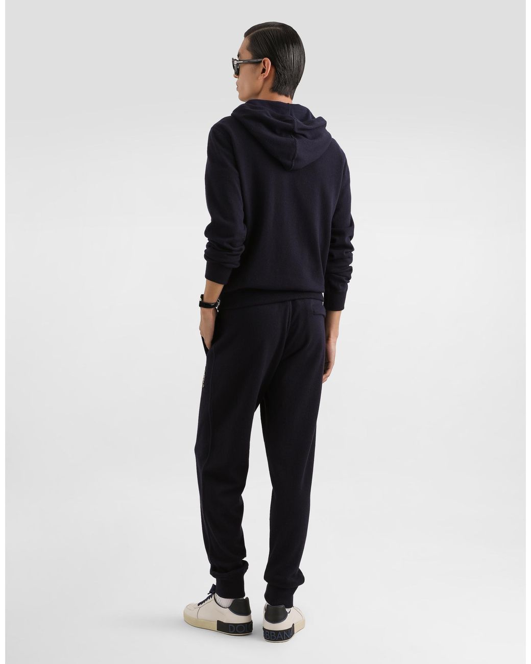 Dolce & Gabbana Blue Smooth Cashmere Trousers for men