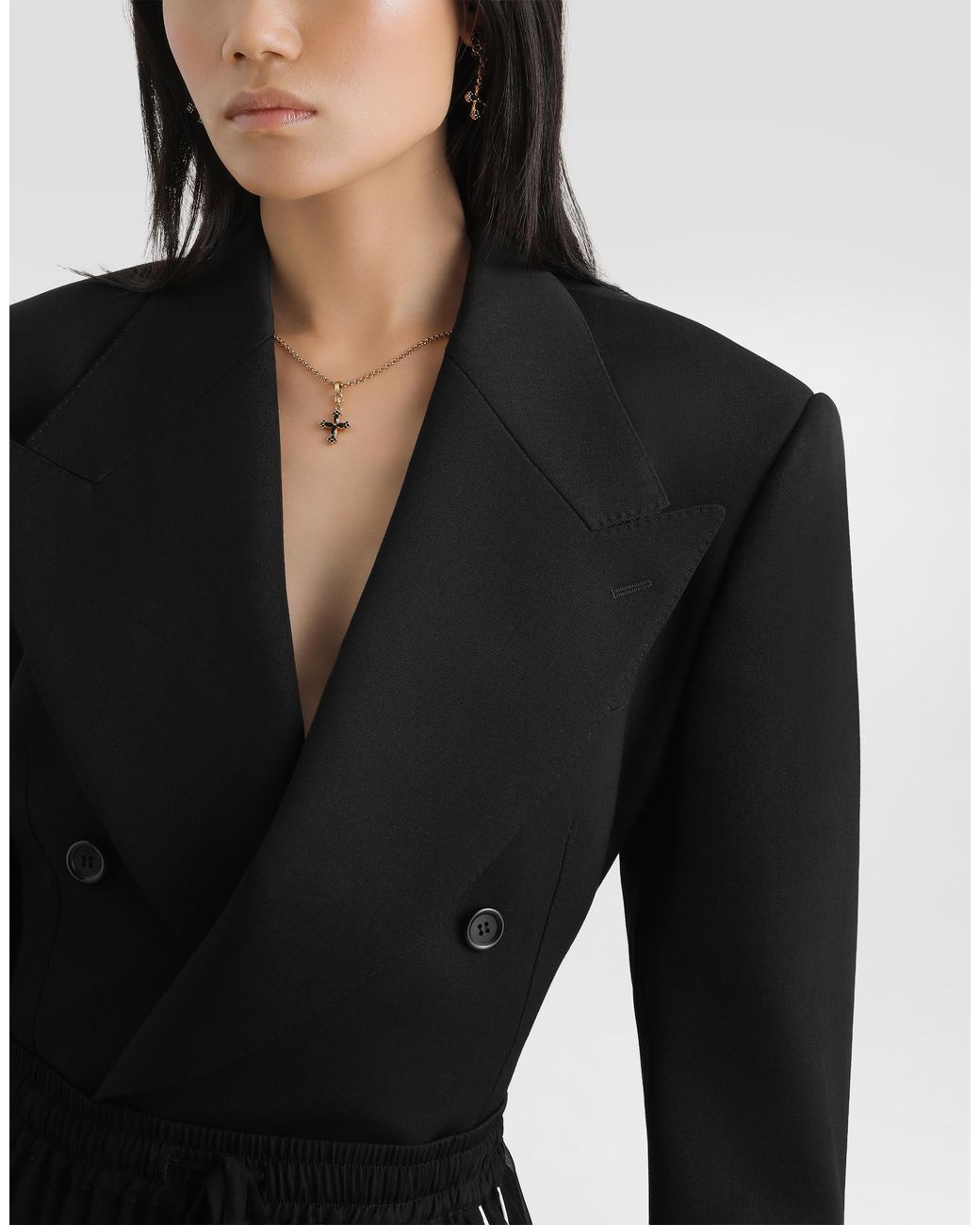 Double-Breasted Jacket Dolce & Gabbana de color Black