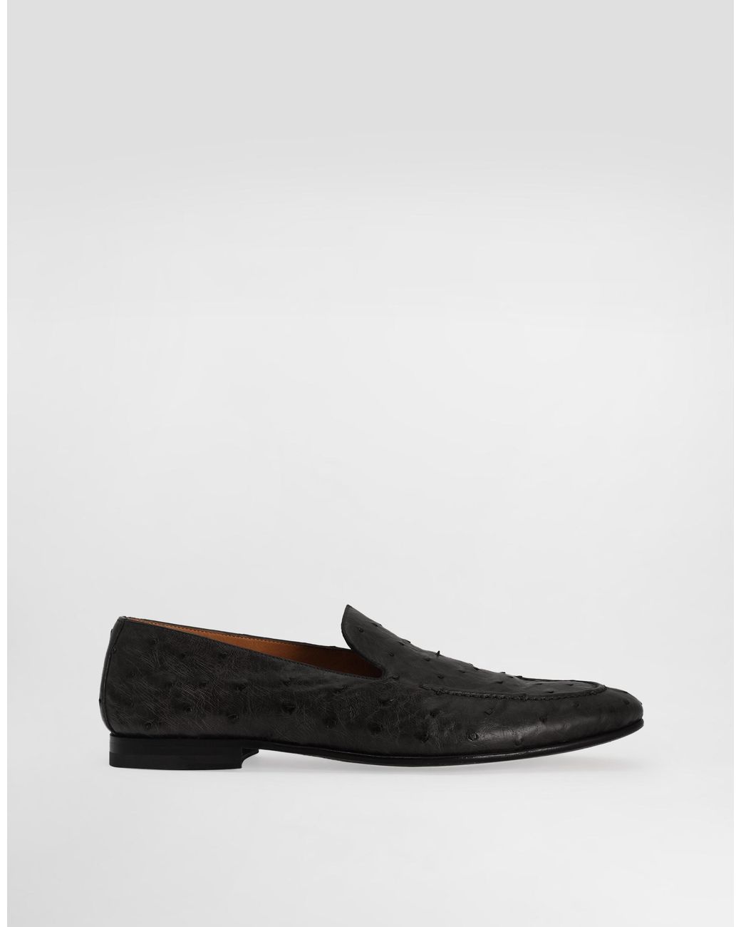 Dolce & Gabbana White Ostrich Leather Slippers for men