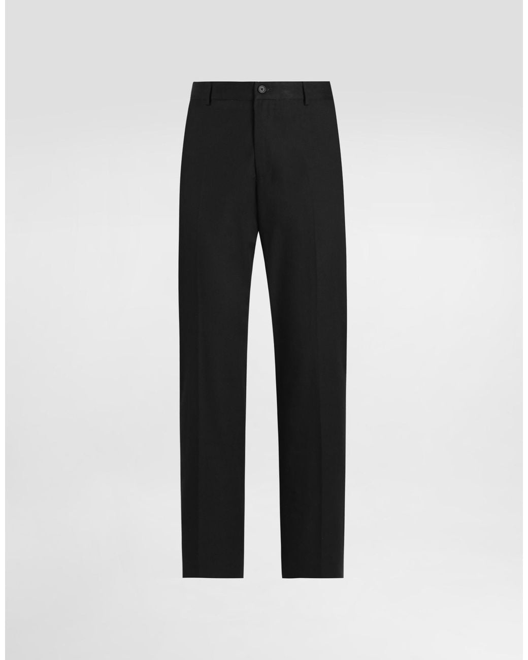 Dolce & Gabbana Black Cotton Gabardine Trousers for men
