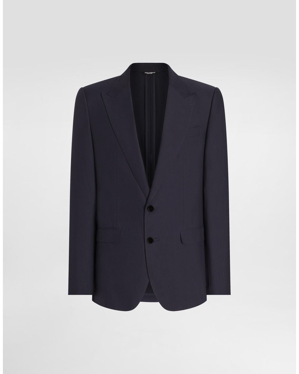 Dolce & Gabbana Blue Single-Breasted Silk-Blend Gabardine Taormina Jacket for men