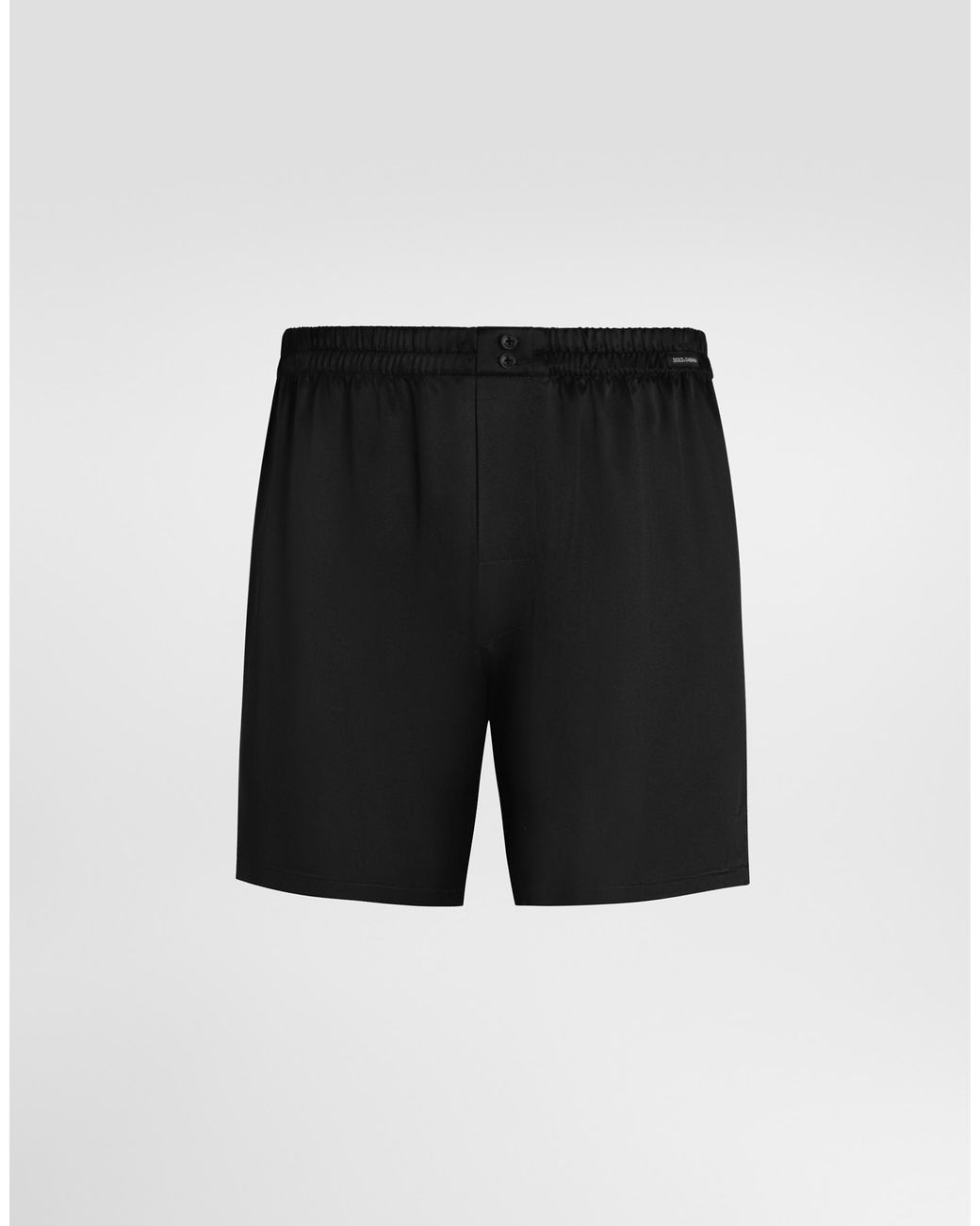 Dolce & Gabbana Black Silk Satin Boxer Shorts for men