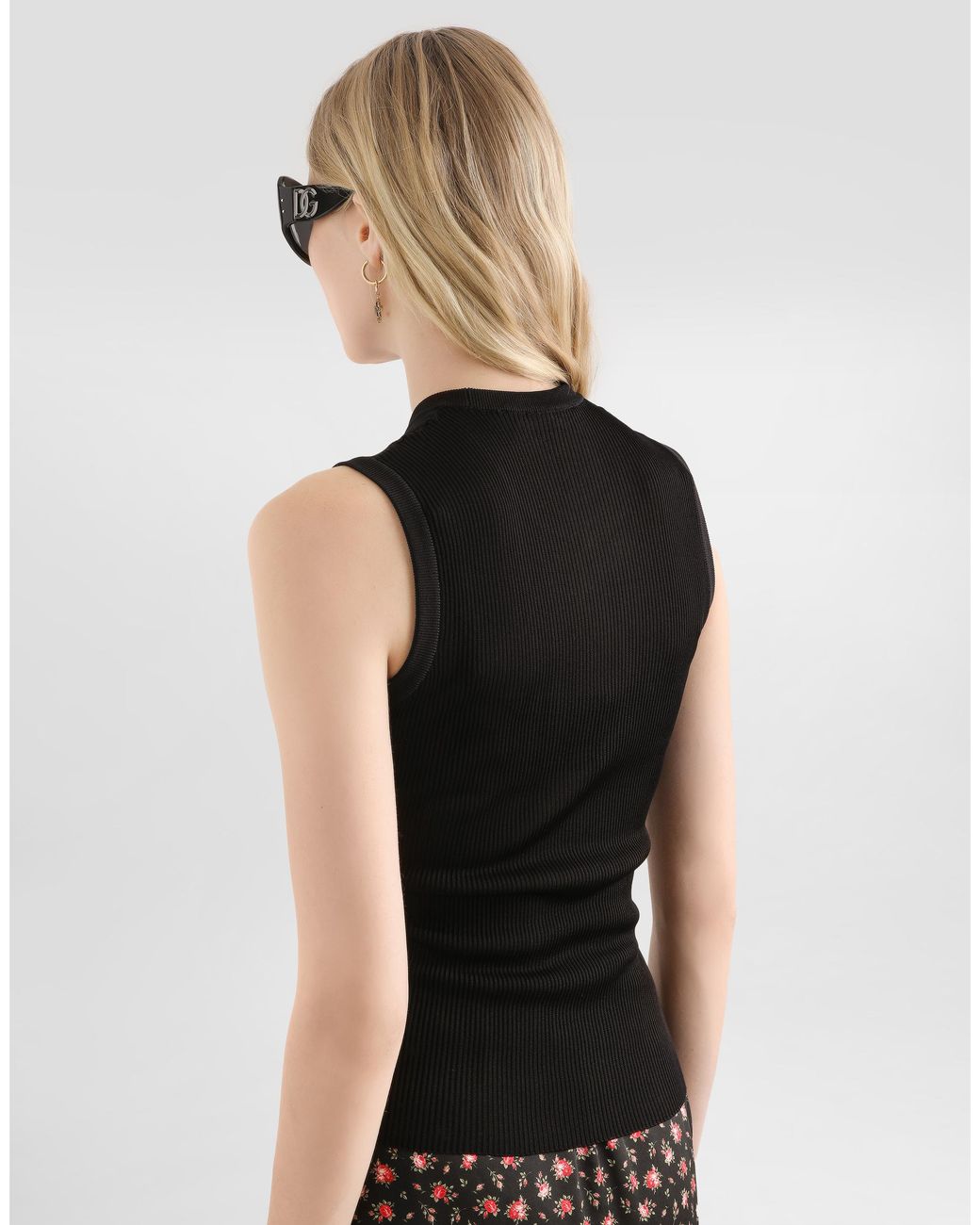 Dolce & Gabbana Black Viscose Tank Top