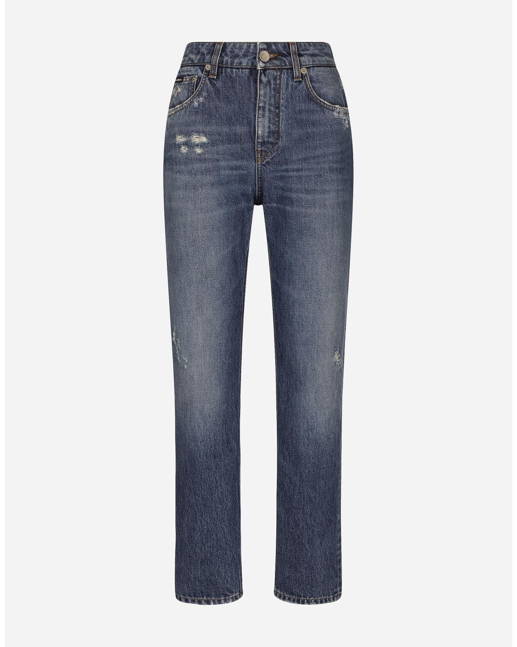 Dolce & Gabbana Blue High-Rise Straight Jeans