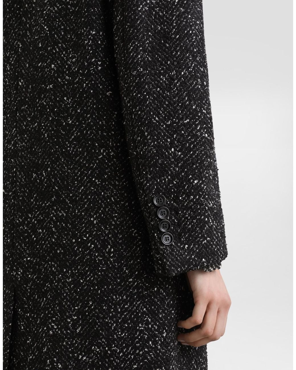 Dolce & Gabbana Black Oversized Double-Breasted Coat