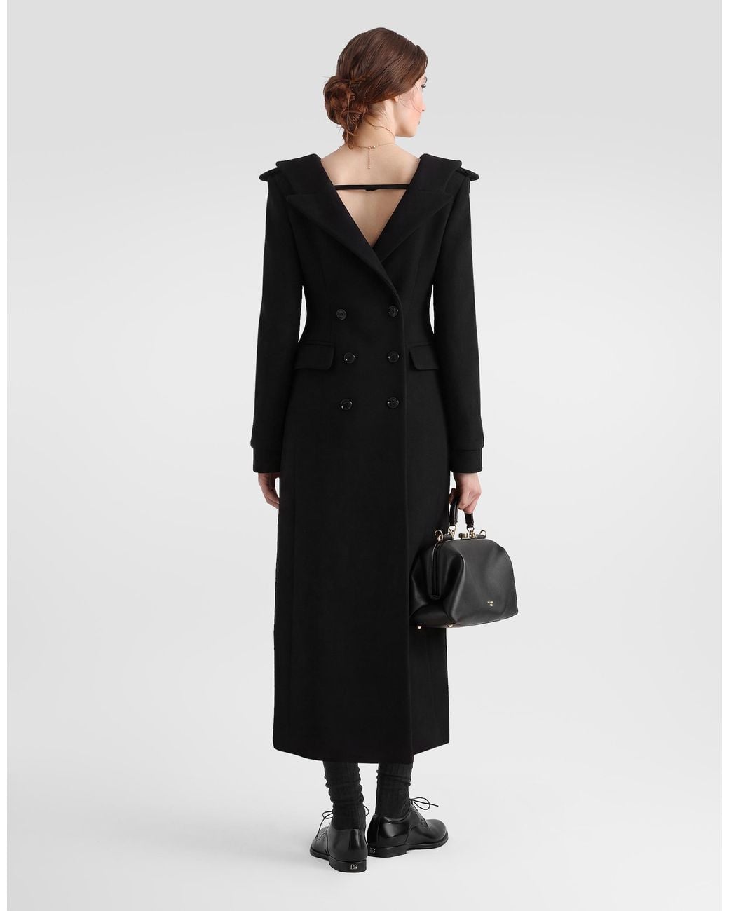 Dolce & Gabbana Black Wool Coat