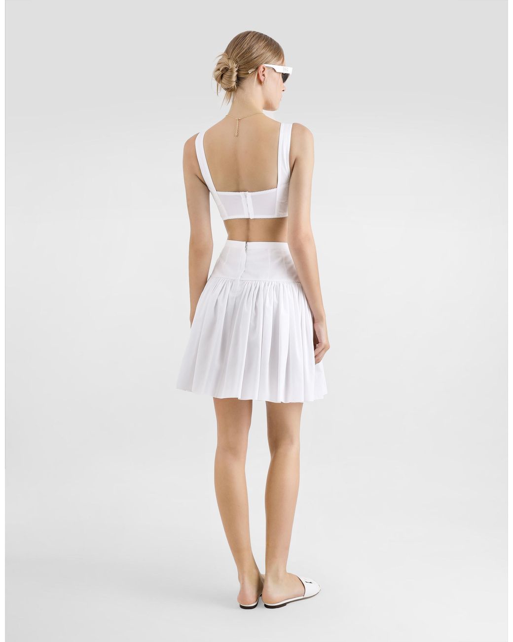 Dolce & Gabbana White Short Cotton Circle Skirt