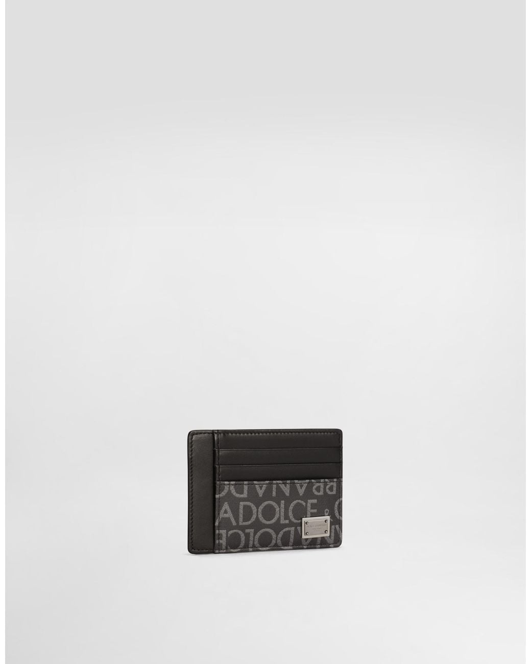 Dolce & Gabbana White Coated Jacquard Card Holder for men