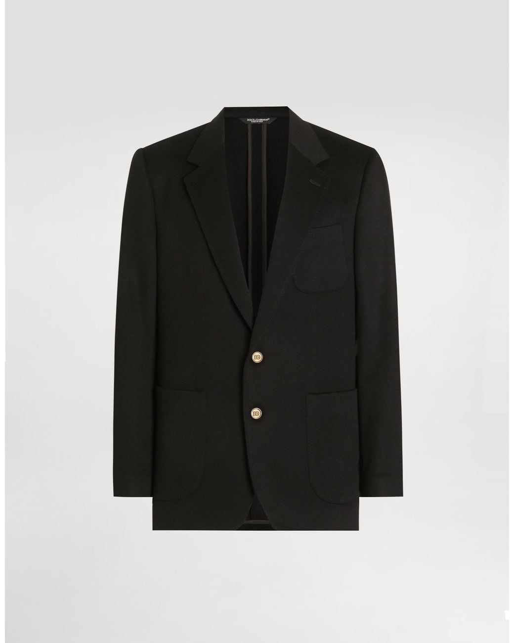 Dolce & Gabbana Black Single-Breasted Portofino Cashmere Jacket for men