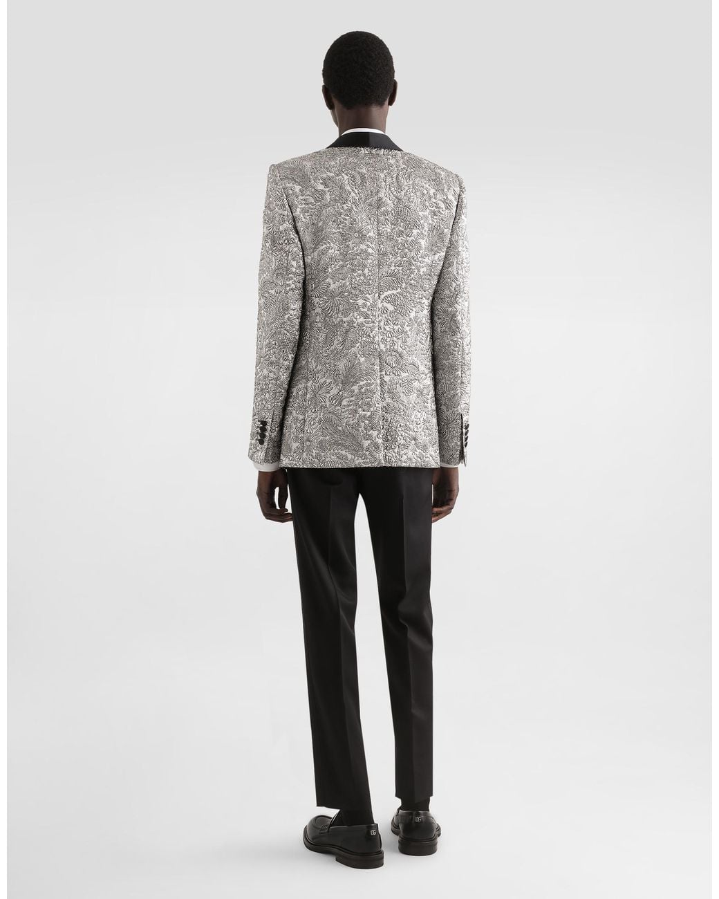 Dolce & Gabbana White Cotton Poplin Tuxedo Shirt for men