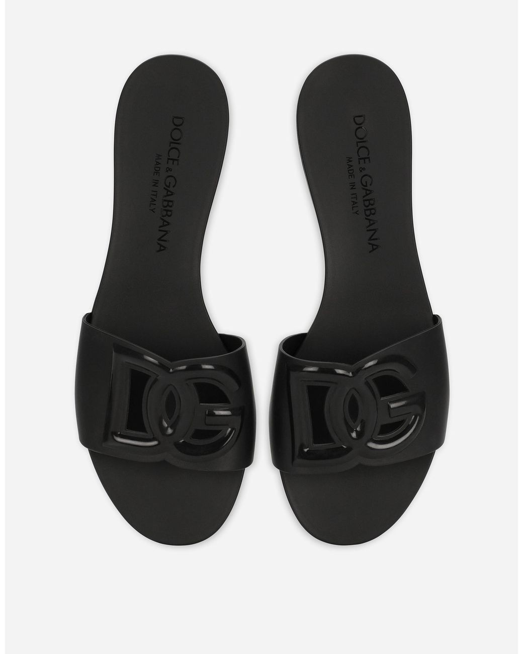 Dolce & Gabbana White Rubber Beachwear Sliders