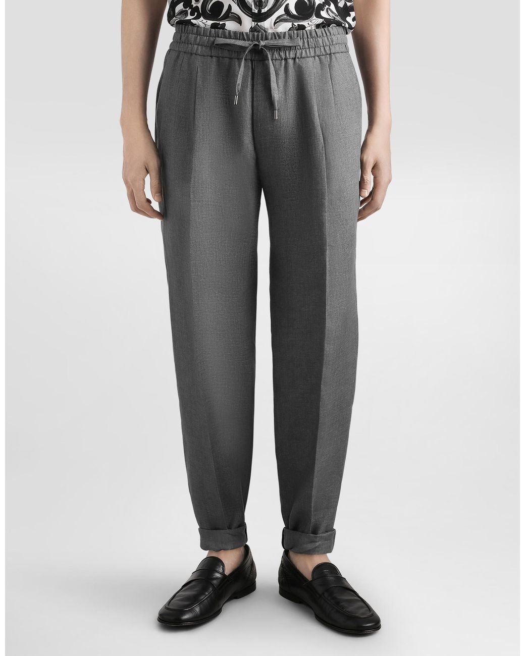 Dolce & Gabbana Jogginghose Aus Leinenstoff Délavé in Gray für Herren