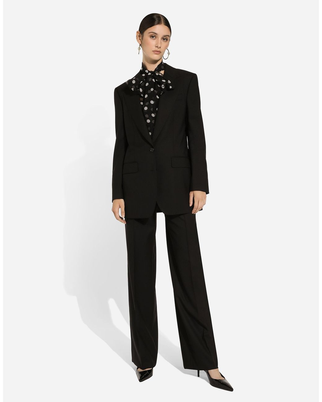 Dolce & Gabbana Black Flared Wool Pants