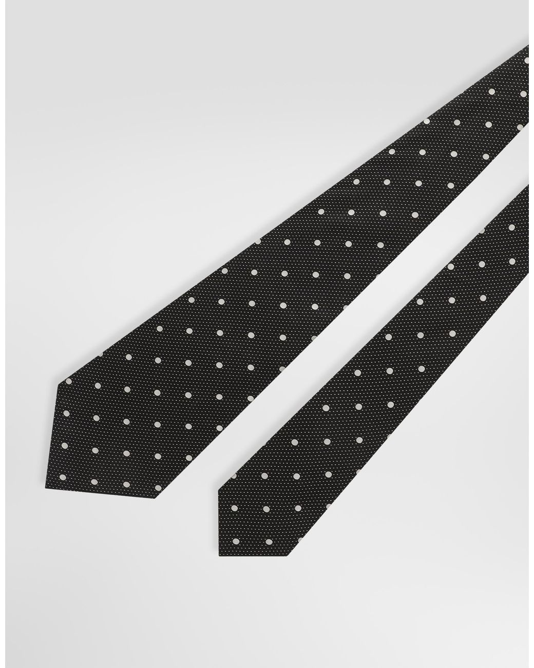 Dolce & Gabbana White Polka Dot Jacquard Tie for men