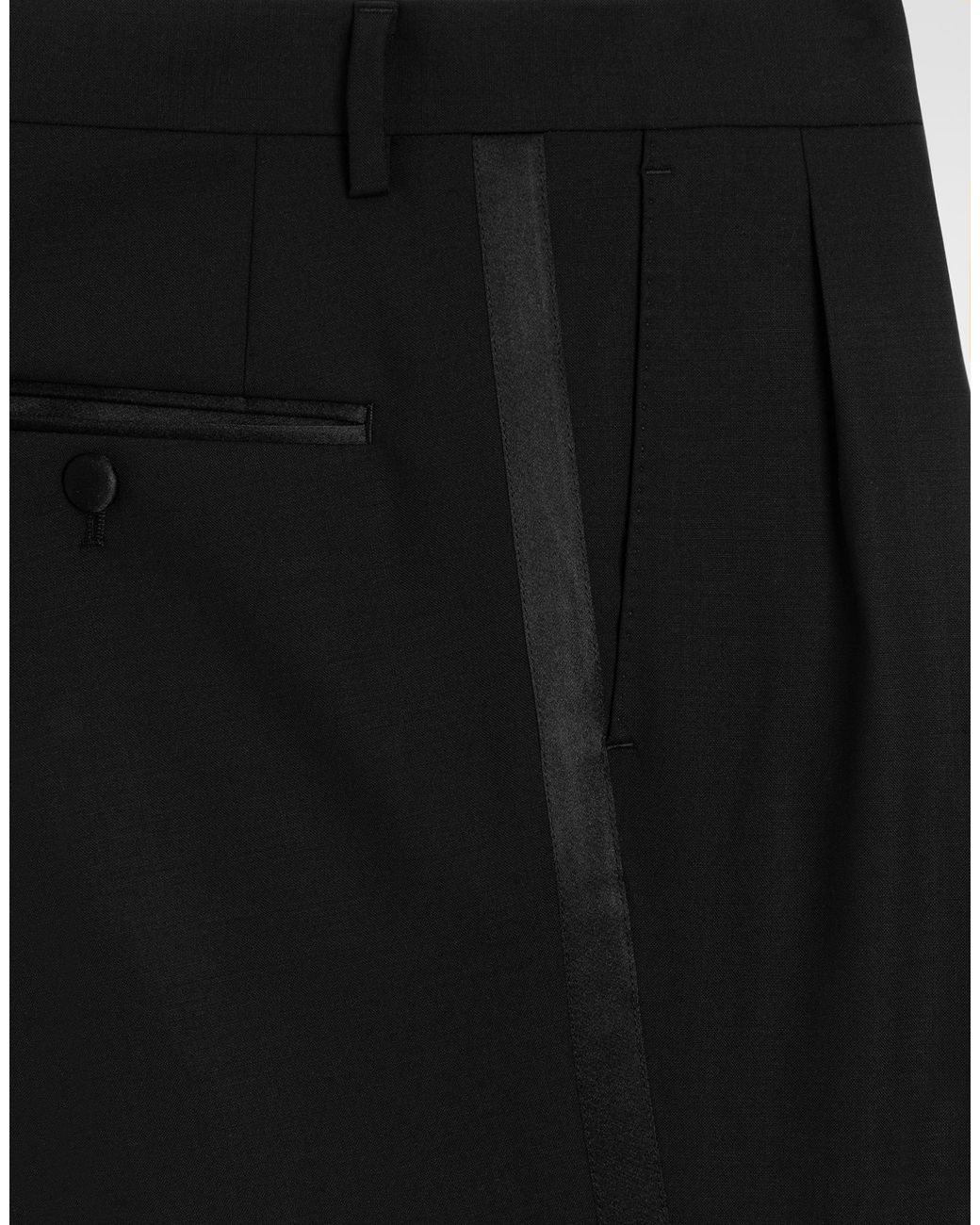 Dolce & Gabbana Black Single-Breasted Wool Tuxedo Sicilia Light Suit for men