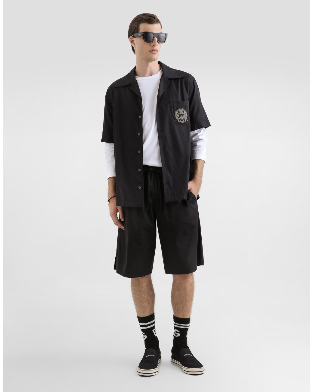 Dolce & Gabbana Black Hawaii Cotton Shirt for men