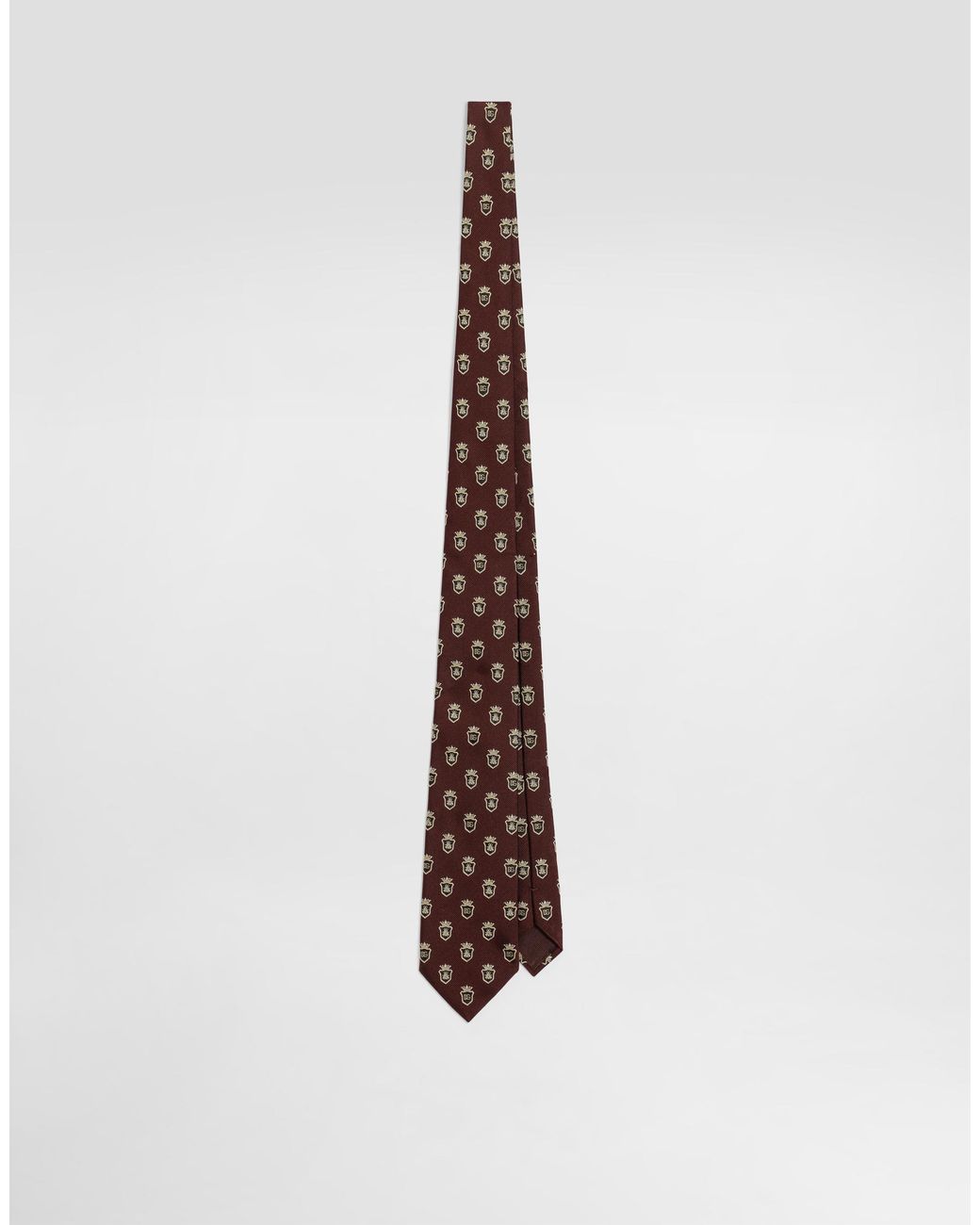 Dolce & Gabbana White Jacquard Tie With Heraldic Shields for men
