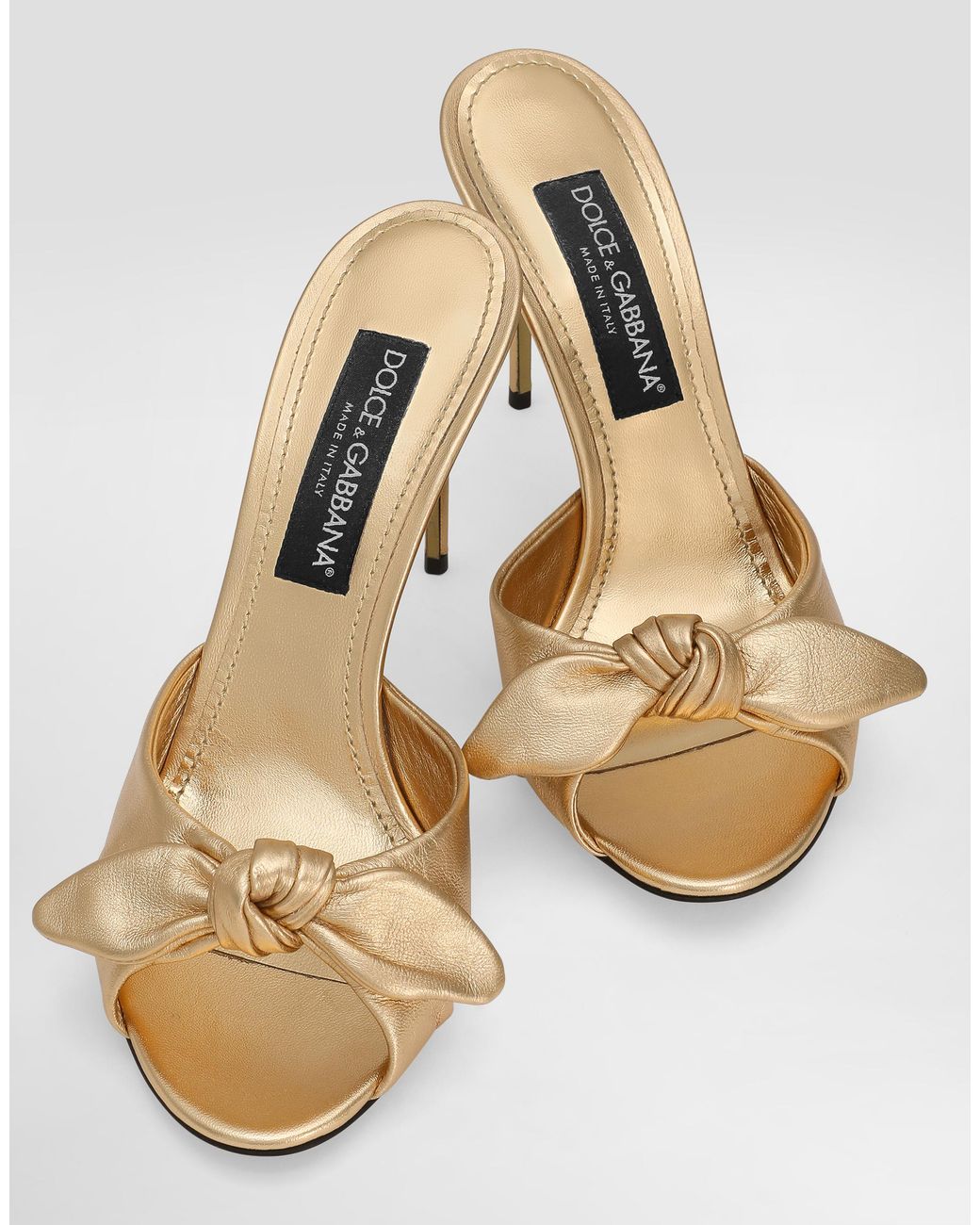 Dolce & Gabbana Metallic Mordoré Nappa Leather Sandals