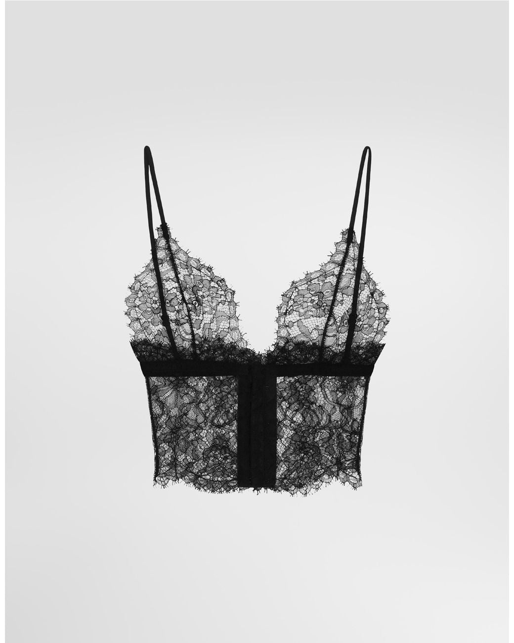 Dolce & Gabbana Black Triangle Lace Bralette