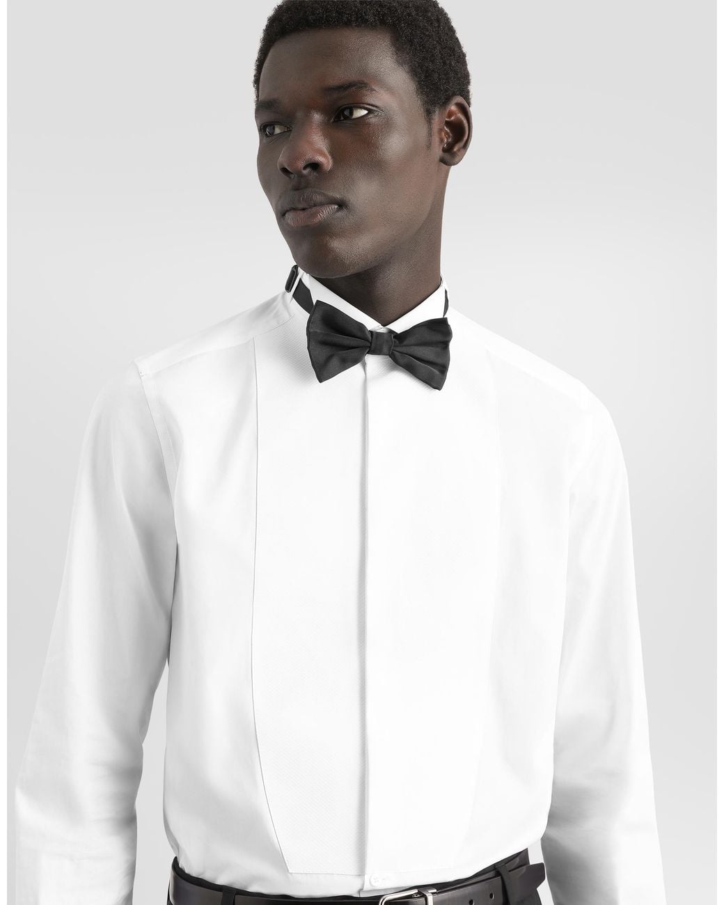 Dolce & Gabbana White Tuxedo Cotton Shirt for men
