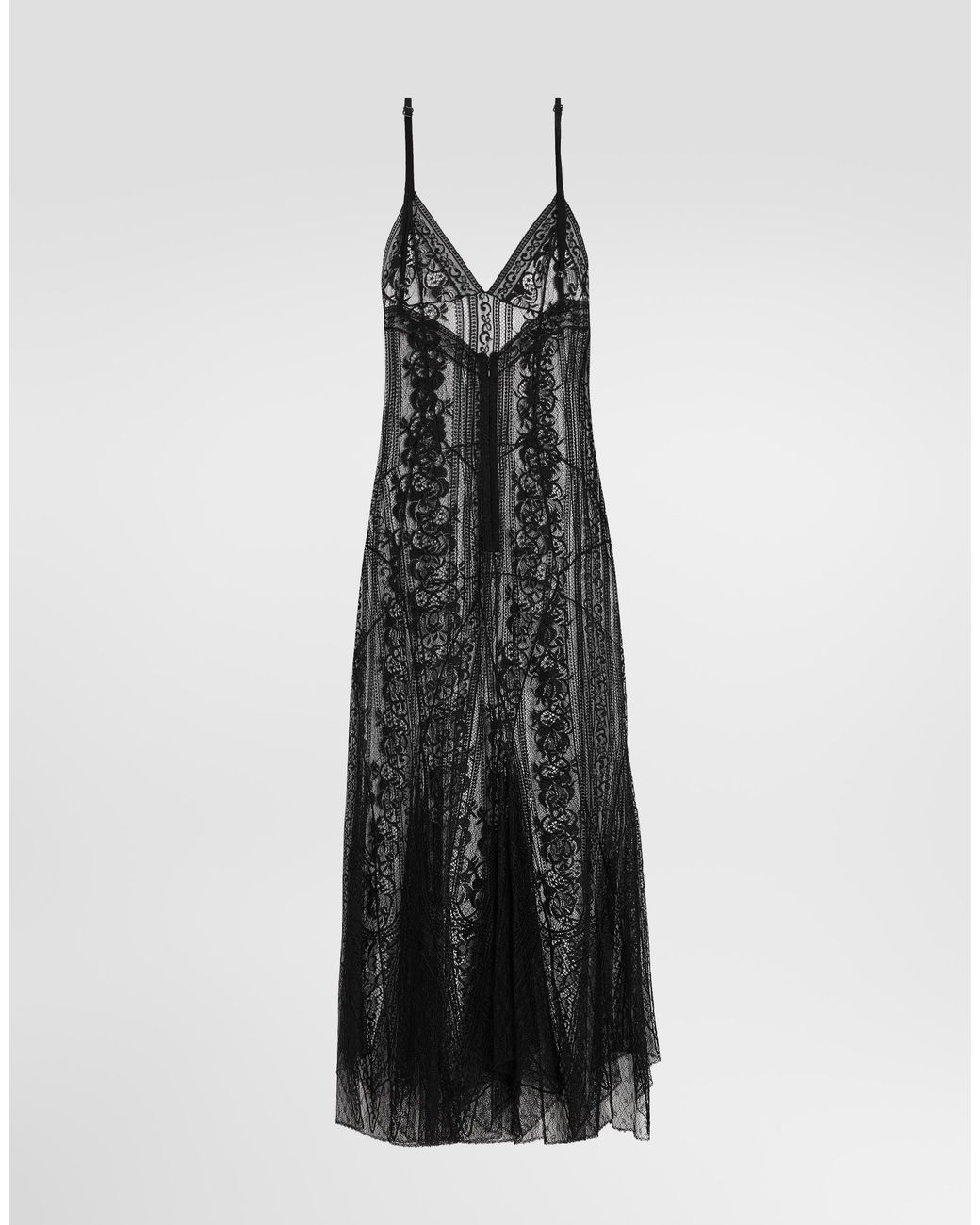 Dolce & Gabbana Black Chantilly Lace Slip Dress
