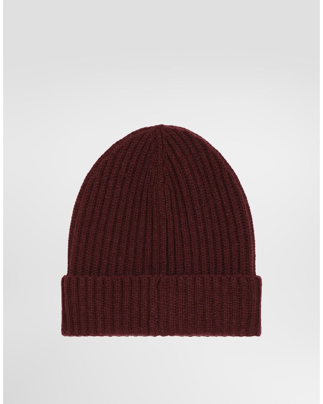 Dolce & Gabbana Red English Rib Knit Hat