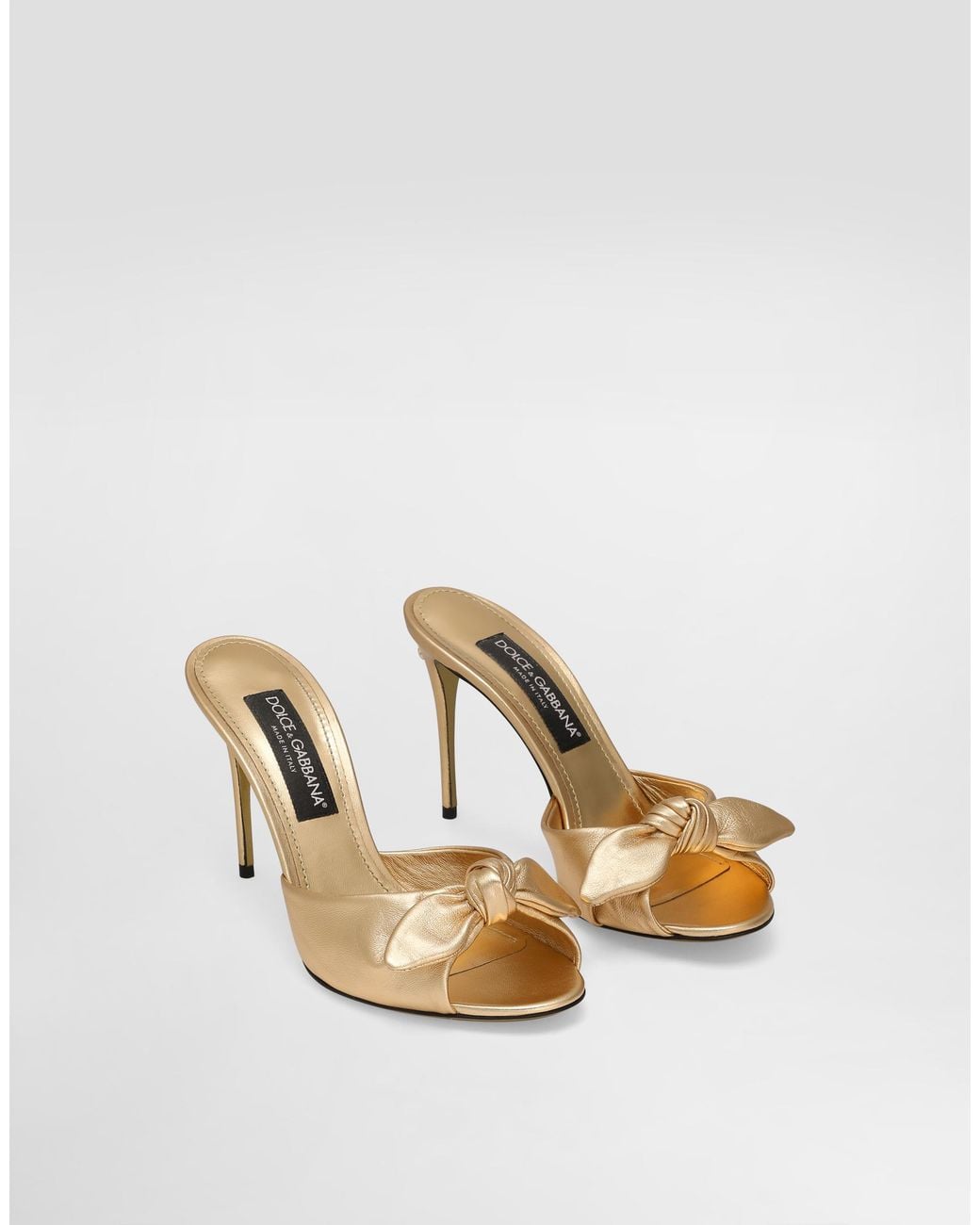 Dolce & Gabbana Metallic Mordoré Nappa Leather Sandals