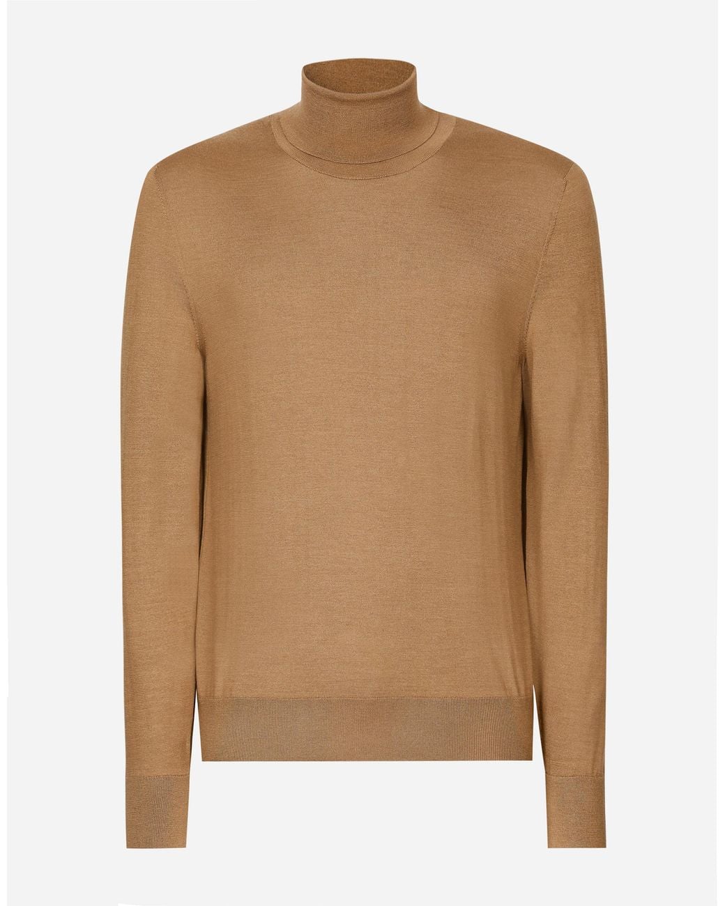 Dolce & Gabbana Brown Cashmere And Silk Turtle-Neck Sweater for men
