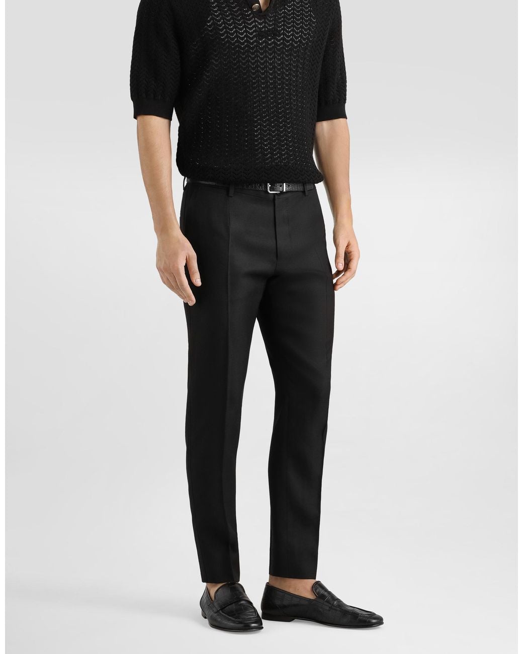 Dolce & Gabbana Black Viscose Trousers for men