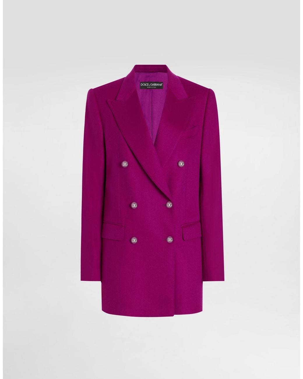 Dolce & Gabbana Pink Oversize Double-Breasted Cashmere Jacket