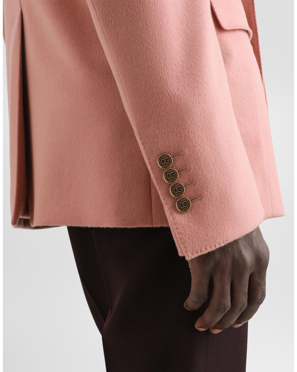Dolce & Gabbana Pink Sicilia Light Single-Breasted Cashmere Jacket for men