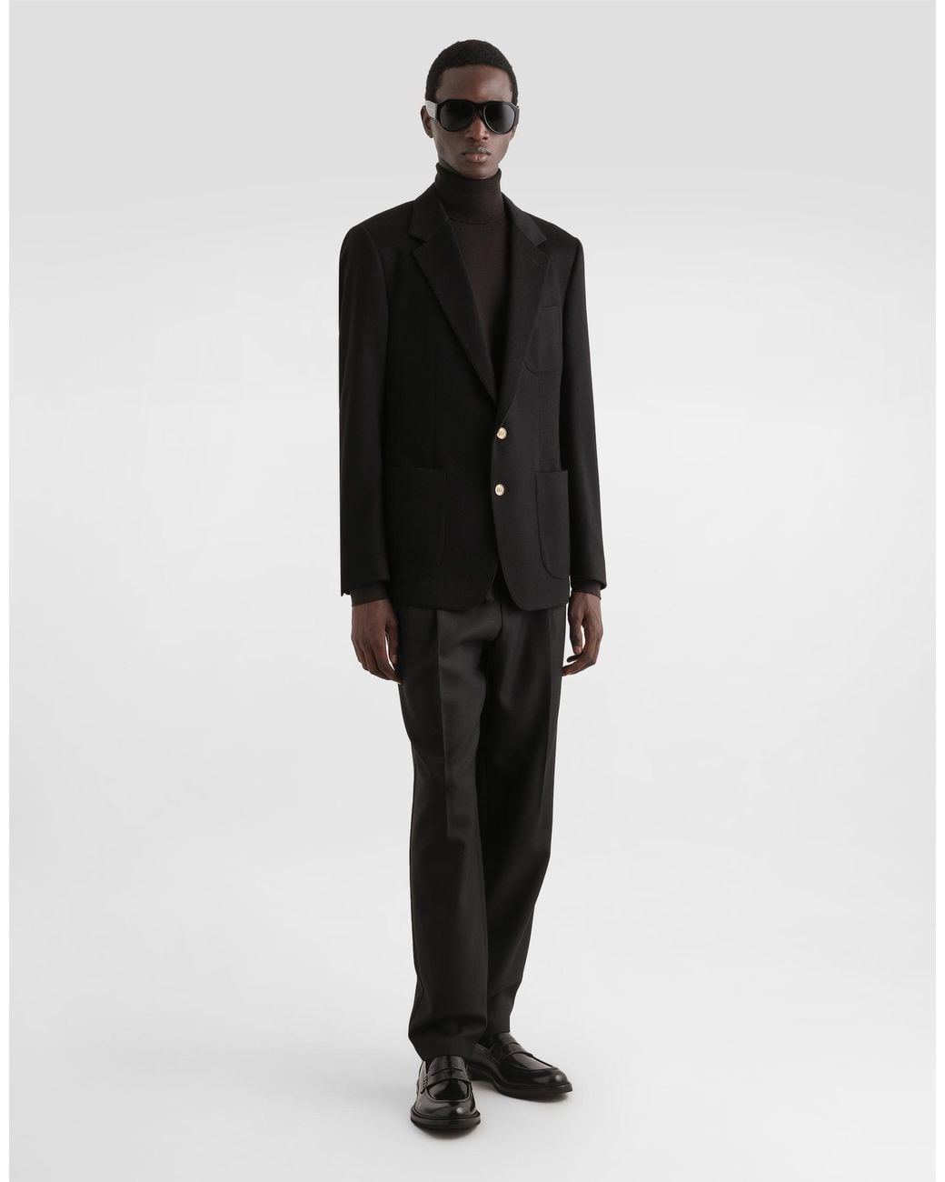 Dolce & Gabbana Black Single-Breasted Portofino Cashmere Jacket for men