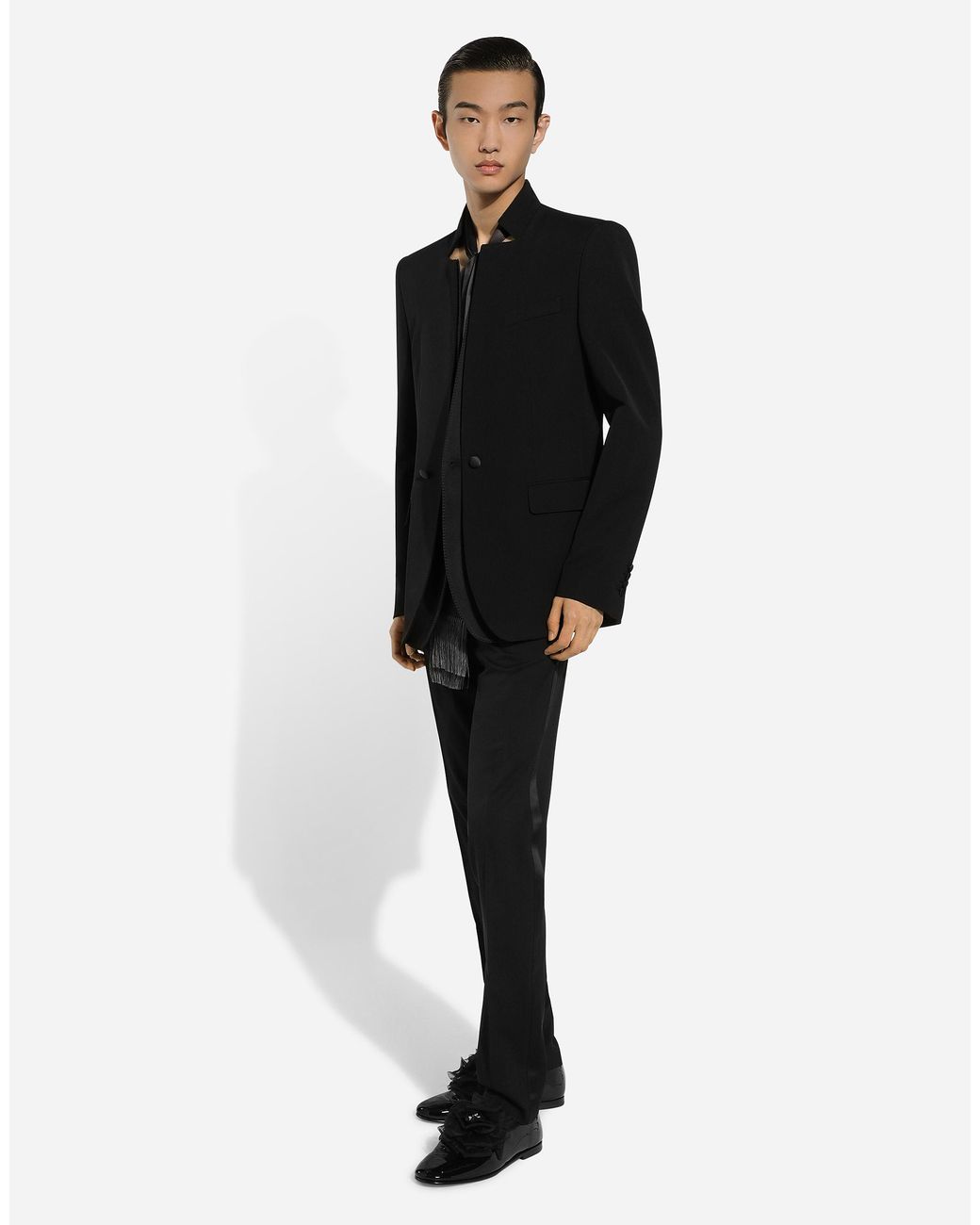 Dolce & Gabbana Black Single-Breasted Wool Jacket for men