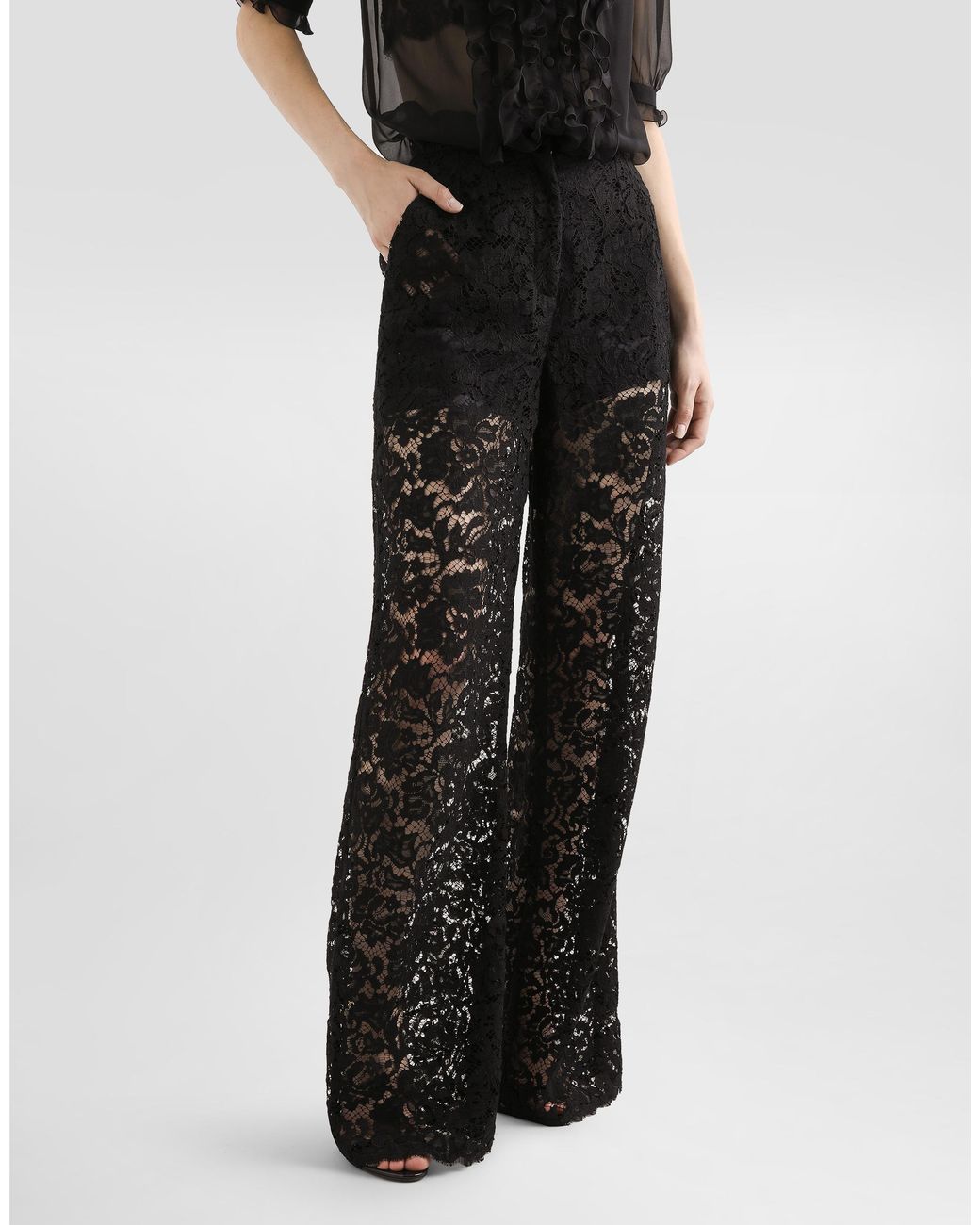 Dolce & Gabbana Black Cordonetto Lace Trousers