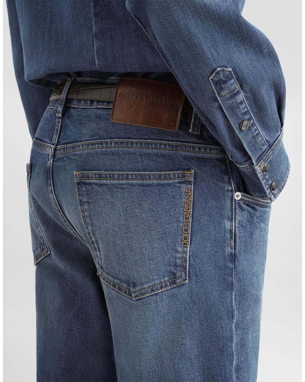 Dolce & Gabbana Blue Denim Trousers for men