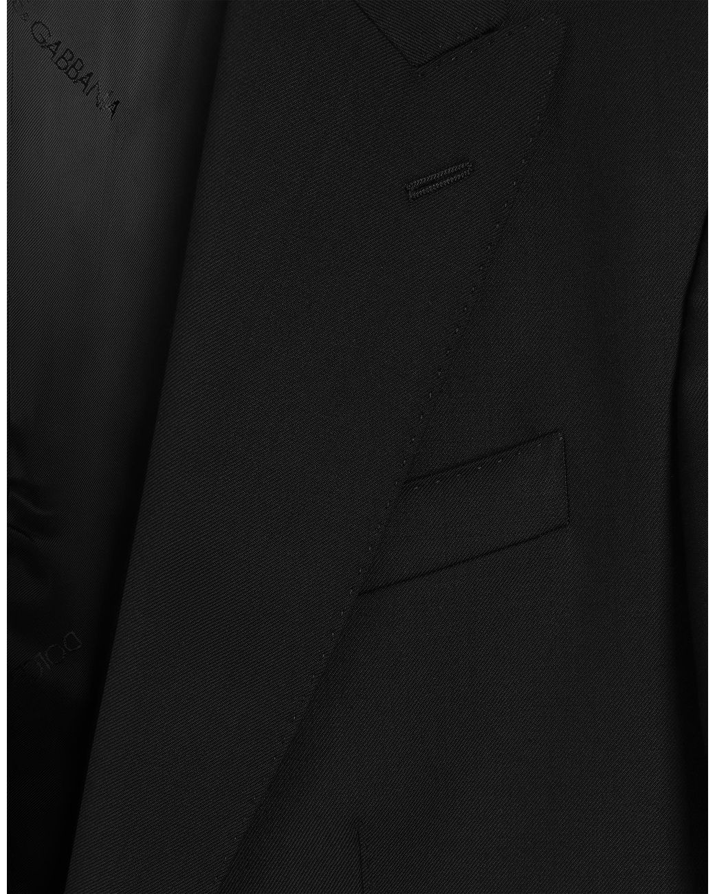 Dolce & Gabbana Black Single-Breasted Martini Light Wool Gabardine Suit for men