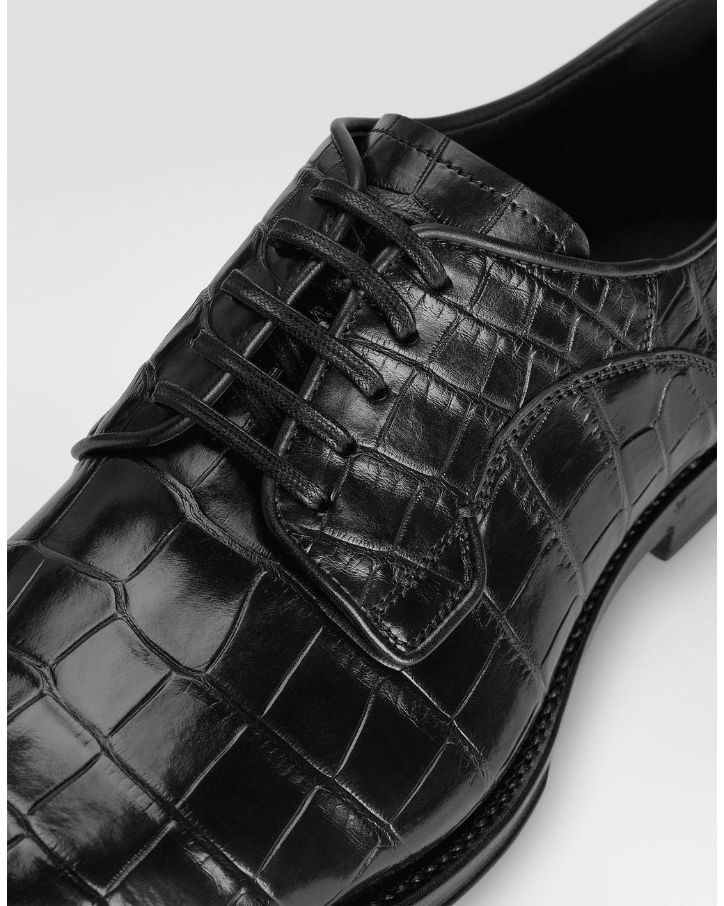 Dolce & Gabbana White Alligator Derby Shoes for men